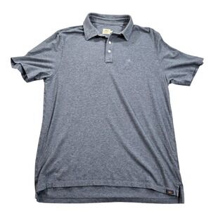 Faherty Polo Shirt Mens Large Blue Heather‎ Jersey Knit Short Sleeve Casual Logo